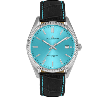 Jacques Lemans Derby  50-3S Uhr Herren Edelstahl Leder Quarz 10Bar